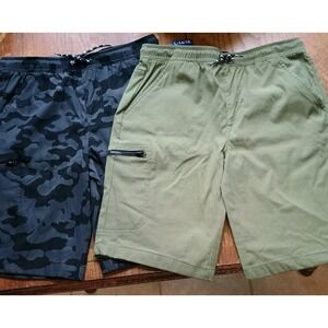 NWT Pair Of Weatherproof Vintage Youth Boy's Pull-on Tech Cargo Short L 14/16